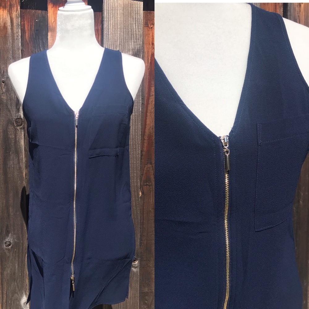 Dynamite Dark Blue Double Zip Dress
